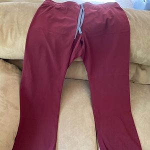 Burgundy figs scrub pants